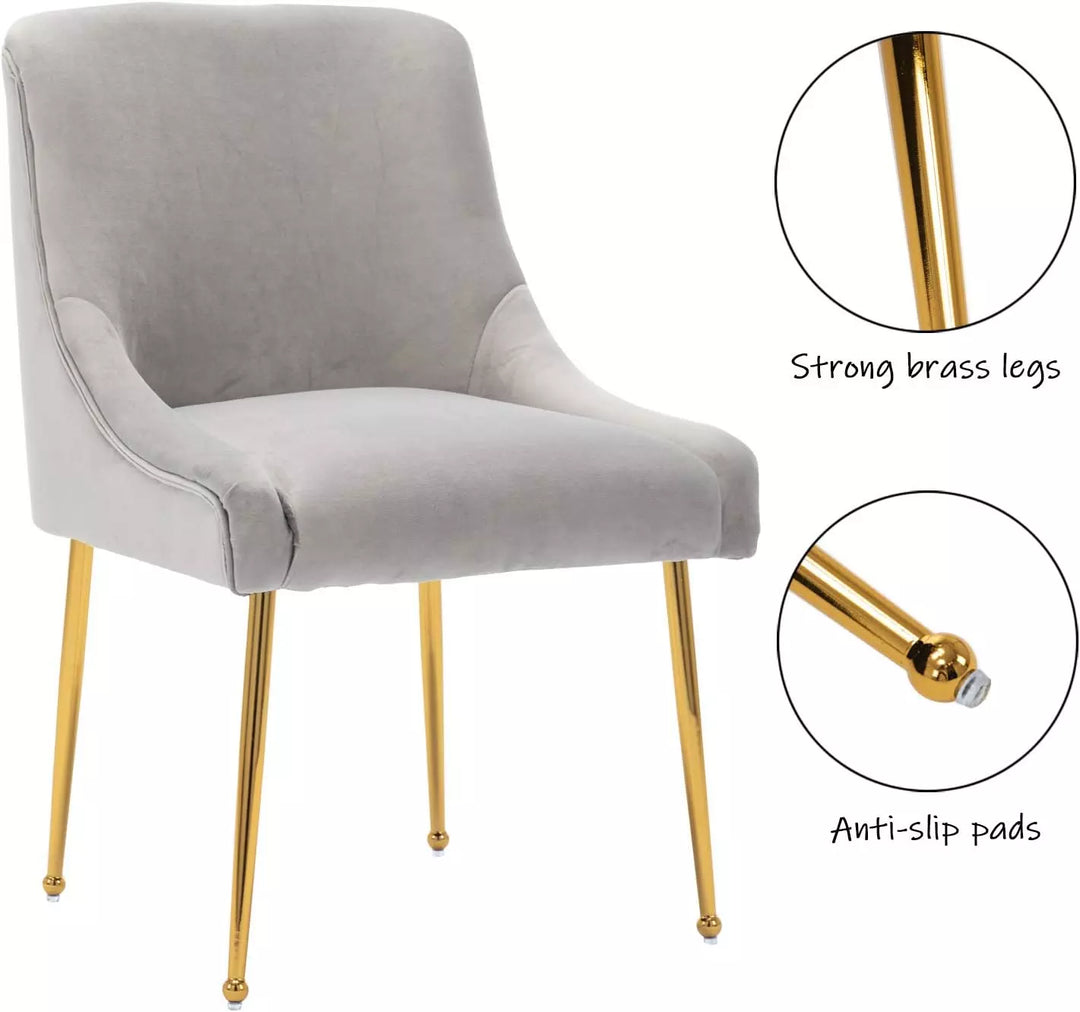 Dining Chairs Set of 2, Upholstered Dining Room Chairs with Gold Legs