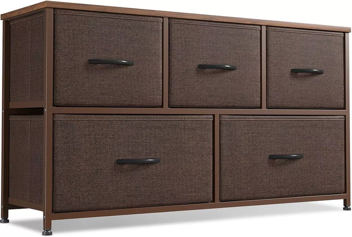 Cubiker Dresser Storage 5-2 Drawer Chest, Brown