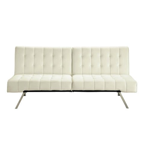 Splitback Multi-Position Futon Sofa Sleeper in Vanilla