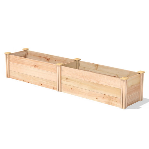 16 in x 96 in Sturdy FarmHouse Narrow Cedar Wood Raised Garden Bed - Made in USA