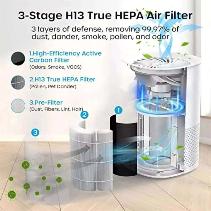 Ecowell Air Purifier for Bedroom, H13 HEPA Air Purifiers for Home