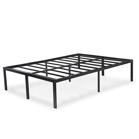 Full 18-inch High Rise Heavy Duty Black Metal Platform Bed Frame