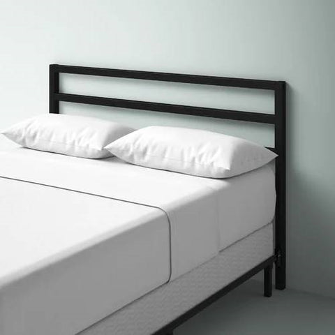 Full size Modern Headboard in Matte Black Metal Finish