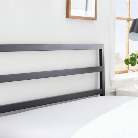 Full size Modern Headboard in Matte Black Metal Finish