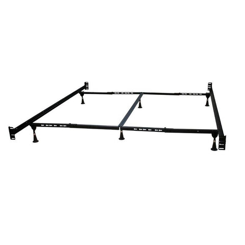 Queen/King Adjustable Metal Bed Frame with Headboard Footboard Brackets