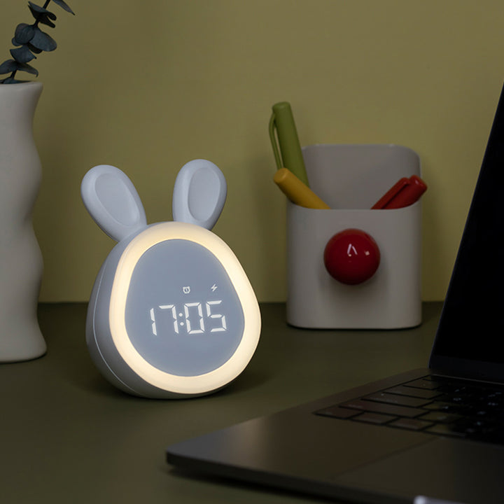 Cute Rabbit Alarm Clock with Night Light