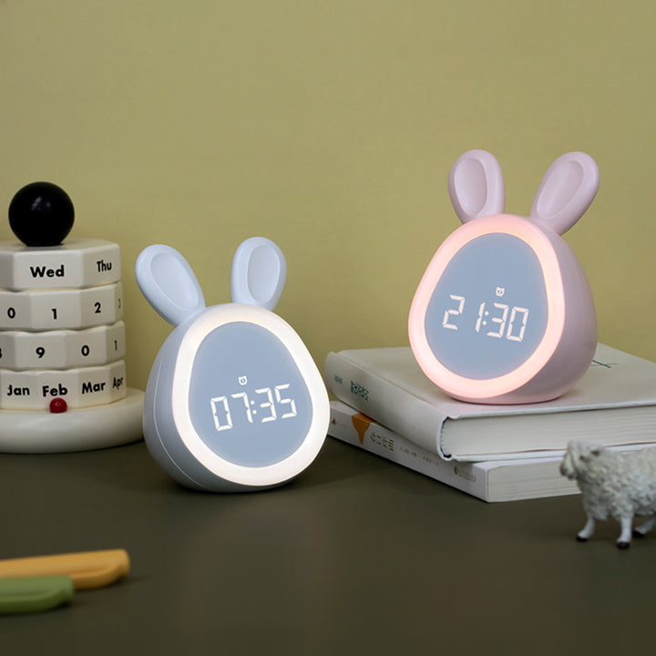 Cute Rabbit Alarm Clock with Night Light