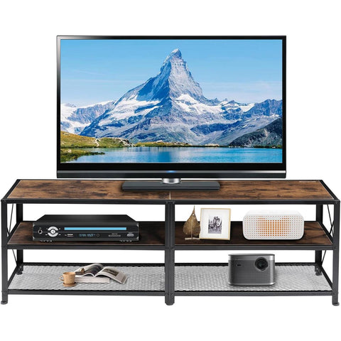 55-inch Industrial Style Metal Wood TV Stand for TV up to 65-inch