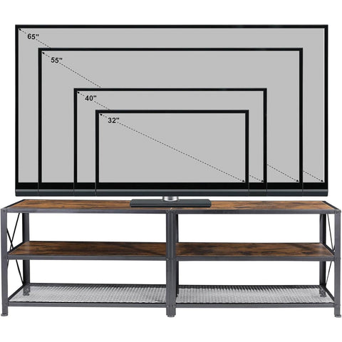 55-inch Industrial Style Metal Wood TV Stand for TV up to 65-inch