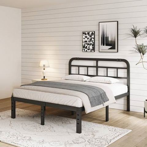 Full Size Heavy Duty Platform Bed Frame w/ Headboard