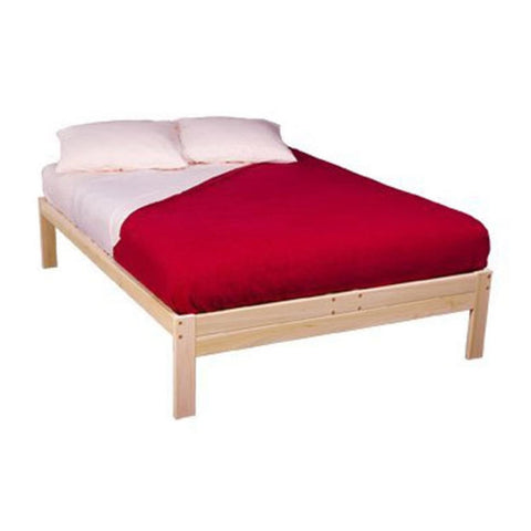 Full size Unfinished Wood Platform Bed Frame with Wooden Slats