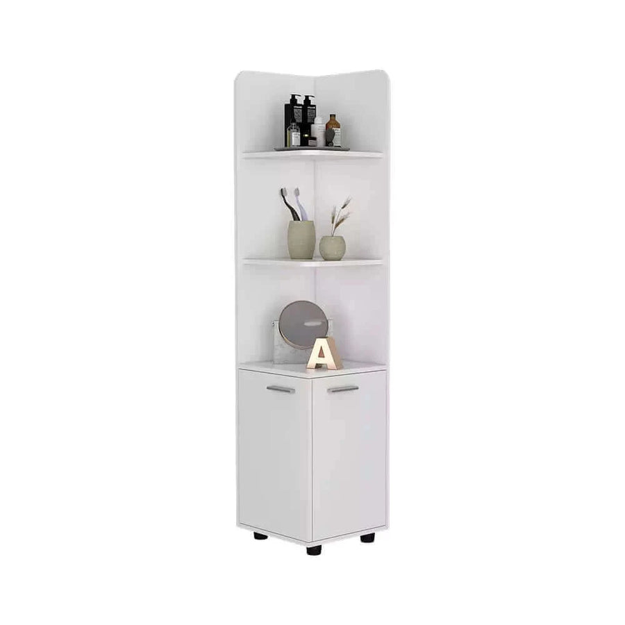 Freestanding Cabinet with One Drawer and White Finish