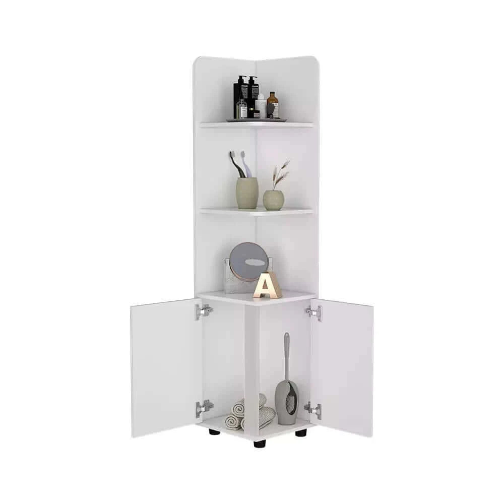 Freestanding Cabinet with One Drawer and White Finish