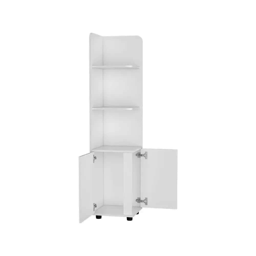 Freestanding Cabinet with One Drawer and White Finish