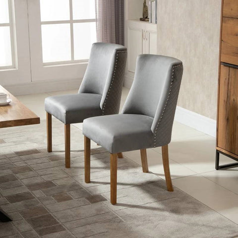 Set of 2 Modern Upholstered Dining Chairs