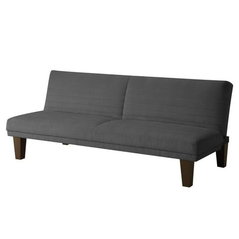 Grey Modern Upholstered Microfiber Adjustable Futon Sleeper Sofa