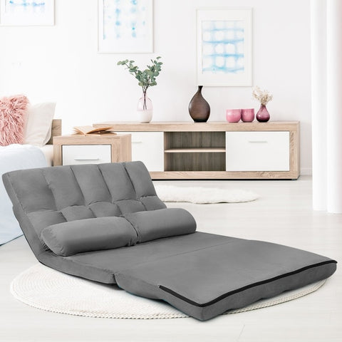 Faux Suede 5 Tilt Foldable Floor Sofa Bed