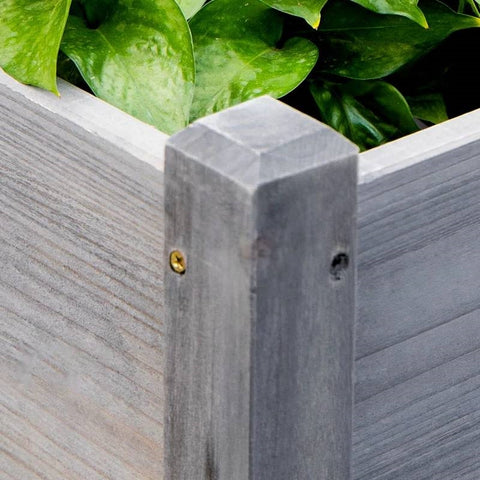 3 Grey Wood Elevated Planter Set Vegetable Herb Flowers Raised Garden Beds