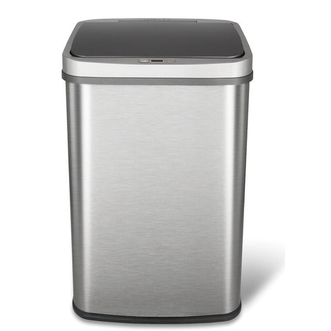 Grey 13-Gallon Stainless Steel Kitchen Trash Can with Motion Sensor Lid