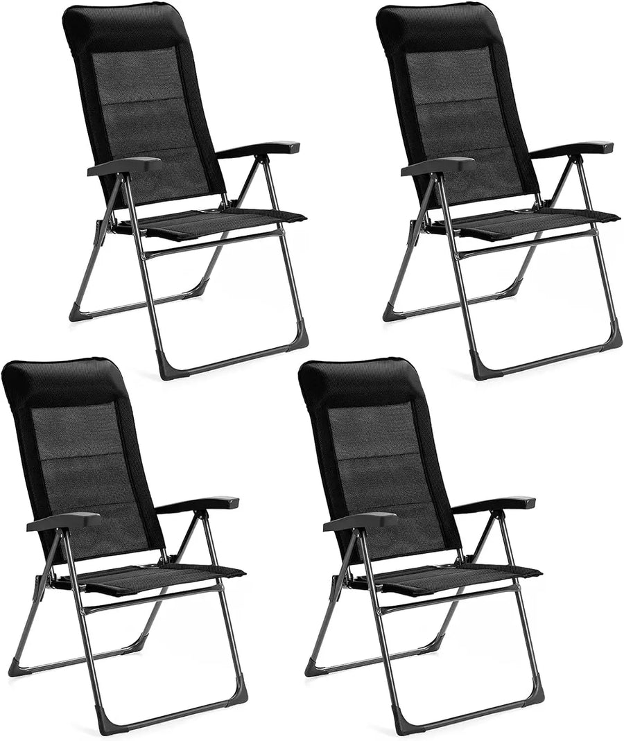 Set of 4 Patio Dining Chairs, Folding Patio Chairs, Outdoor & Lawn