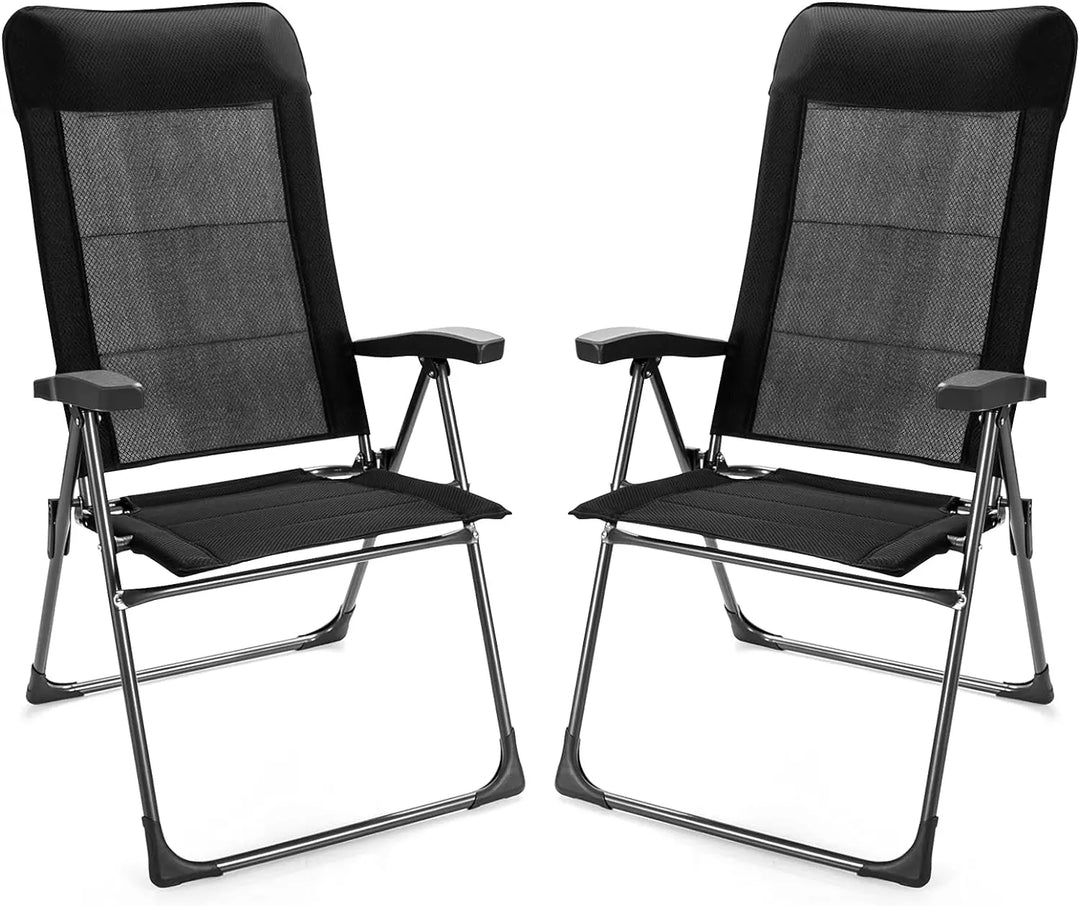 Set of 4 Patio Dining Chairs, Folding Patio Chairs, Outdoor & Lawn