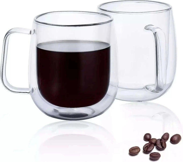 Glass Espresso Cups - Double Wall Insulated Coffee Mugs