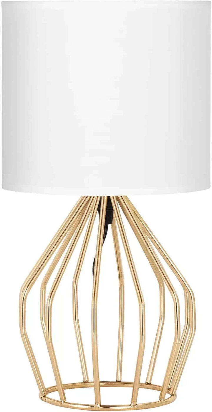 Gold Table Lamp - Modern Style Desk Lamp with Hollowed Out Base