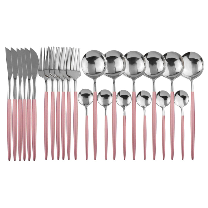 24pc Stainless Steel Cutlery Set - Modern Dining