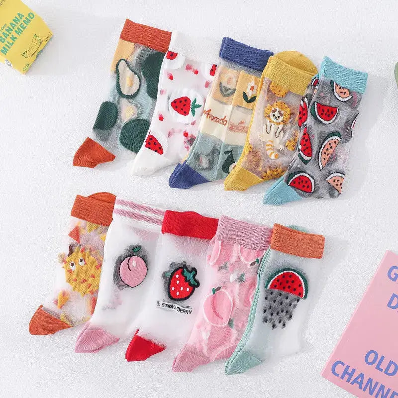 Transparent Mesh Retro Cute Socks