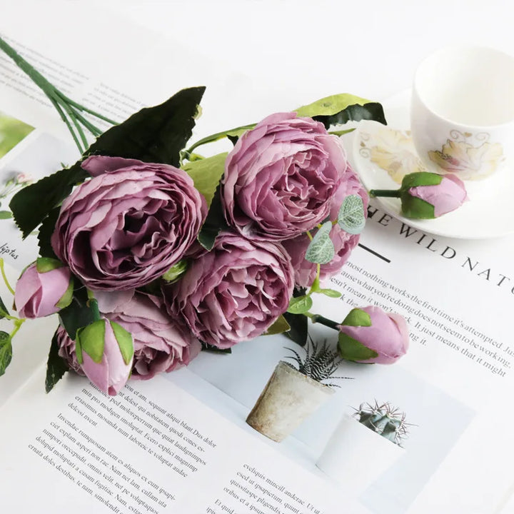 Silk Peony Artificial Bouquet