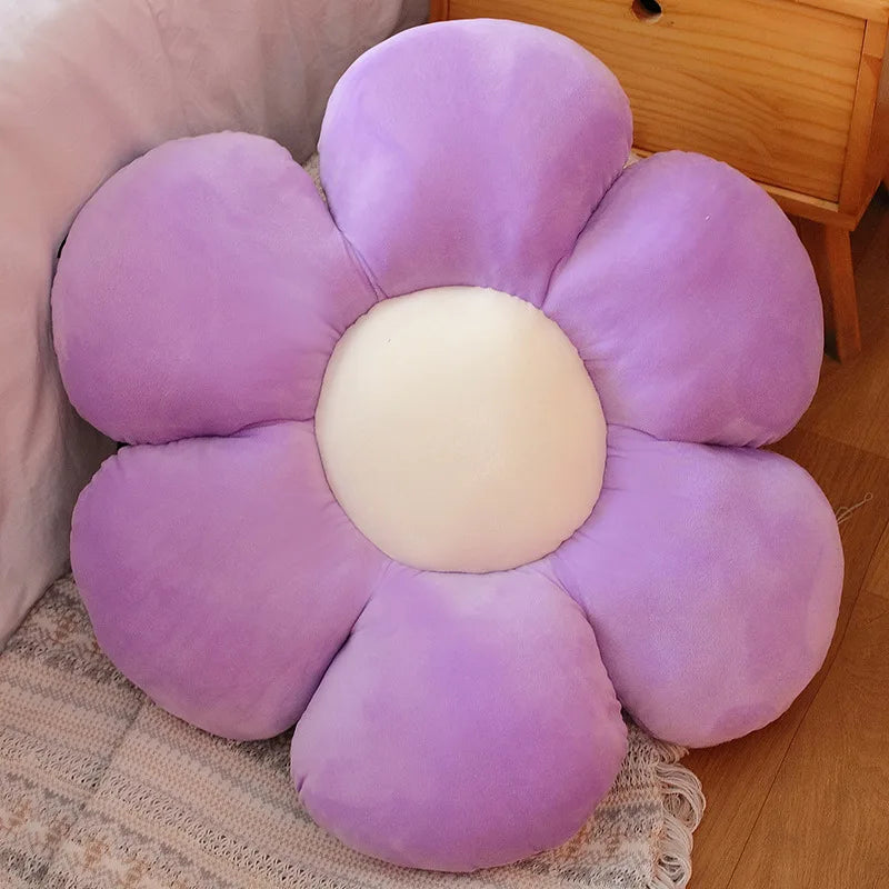 Furry Plush Flower Pillow Mat