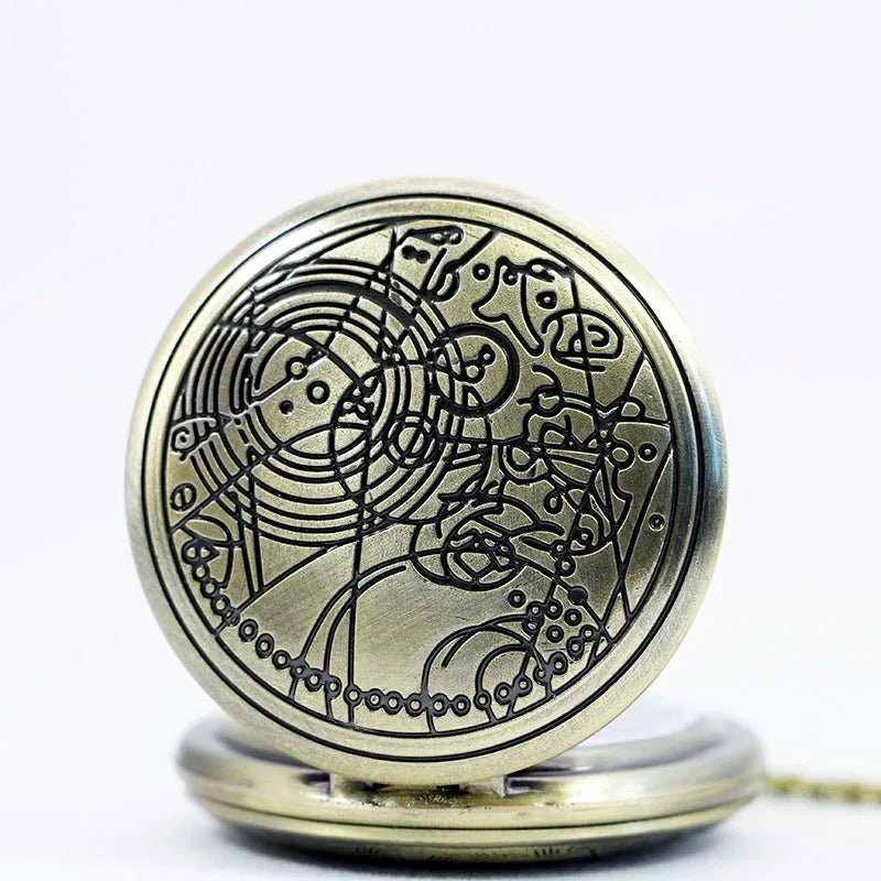 Vintage Pocket Watch with Chain Necklace Pendant, UK Design