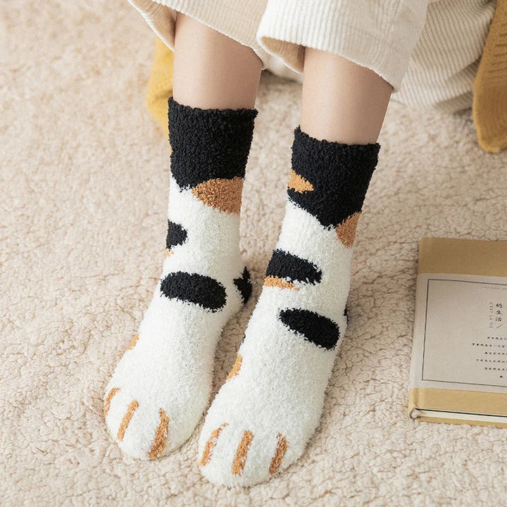 Kawaii Cartoon Socks - Cute Paw Pattern