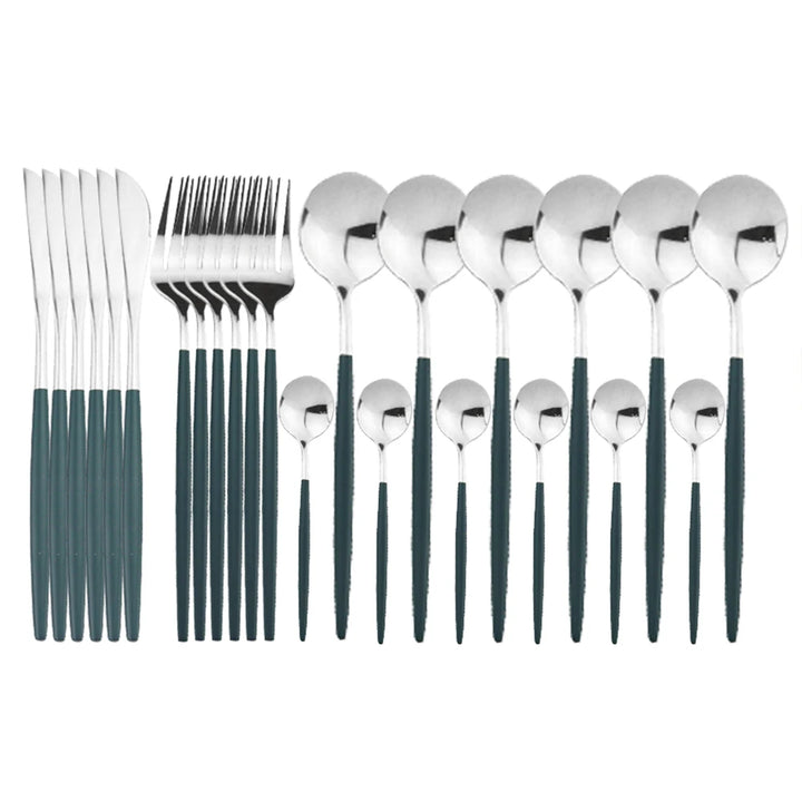 24pc Stainless Steel Cutlery Set - Modern Dining