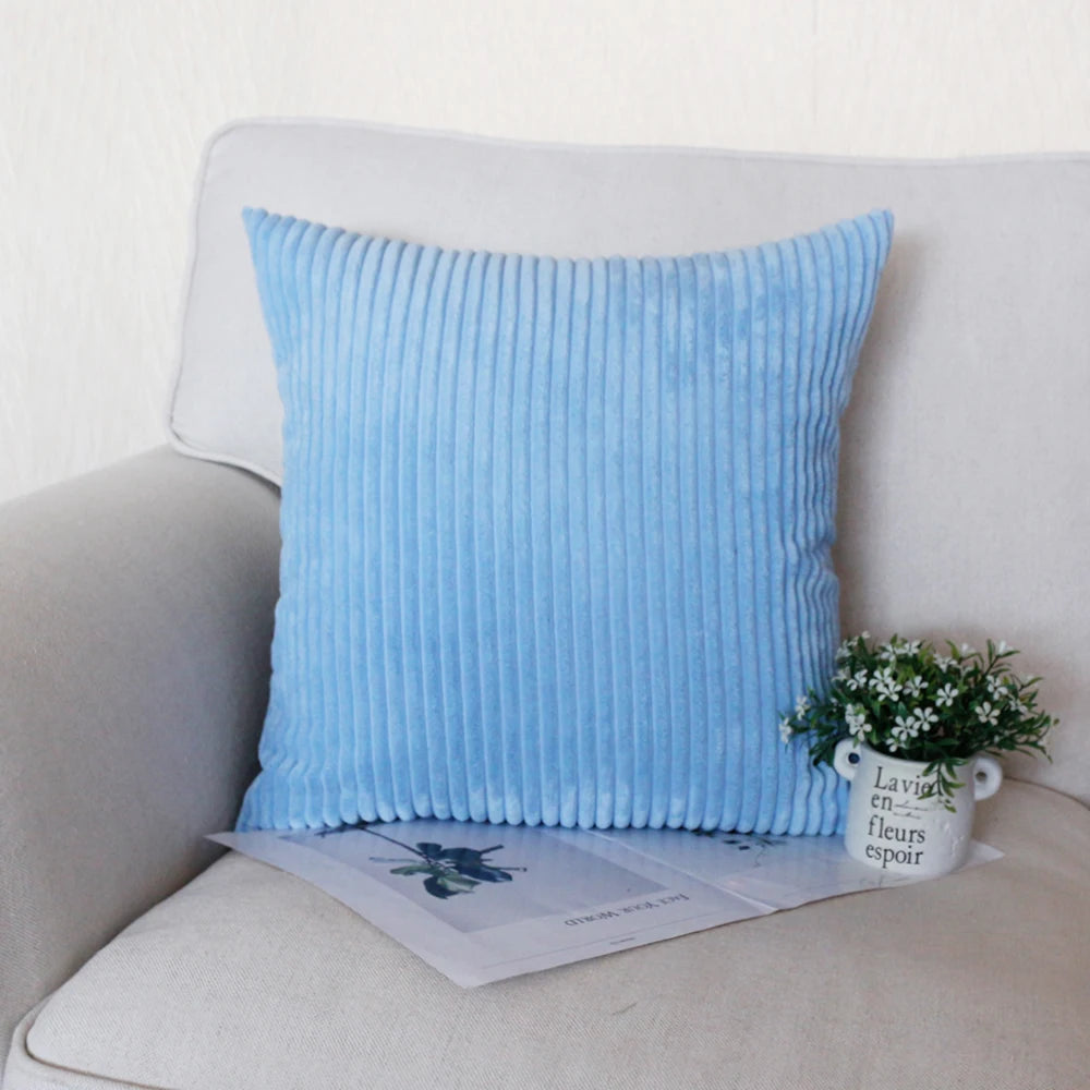 Corduroy Striped Pillow Case