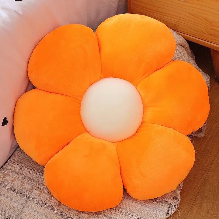 Furry Plush Flower Pillow Mat