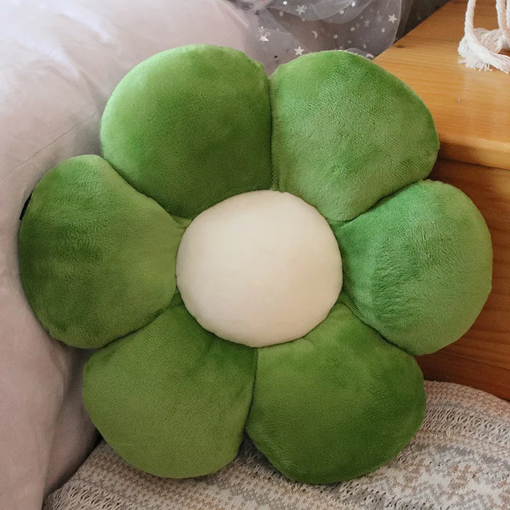 Furry Plush Flower Pillow Mat