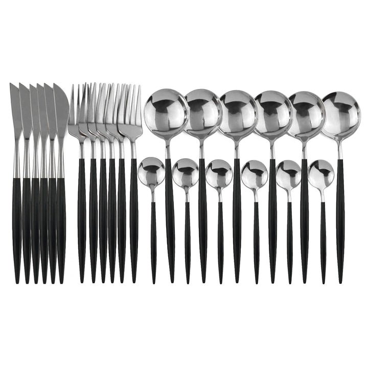 24pc Stainless Steel Cutlery Set - Modern Dining