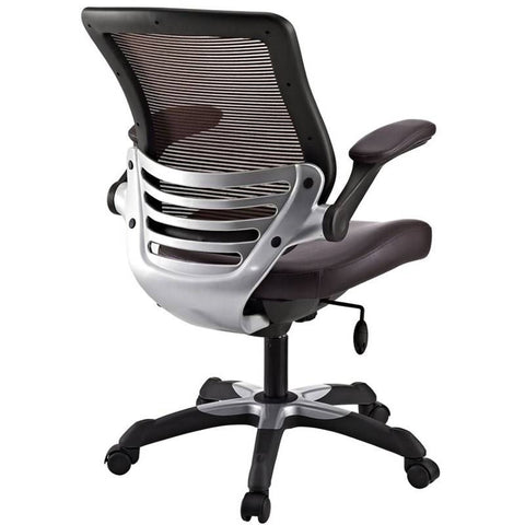 Modern Brown Mesh Back Ergonomic Office Chair with Flip-up Arms