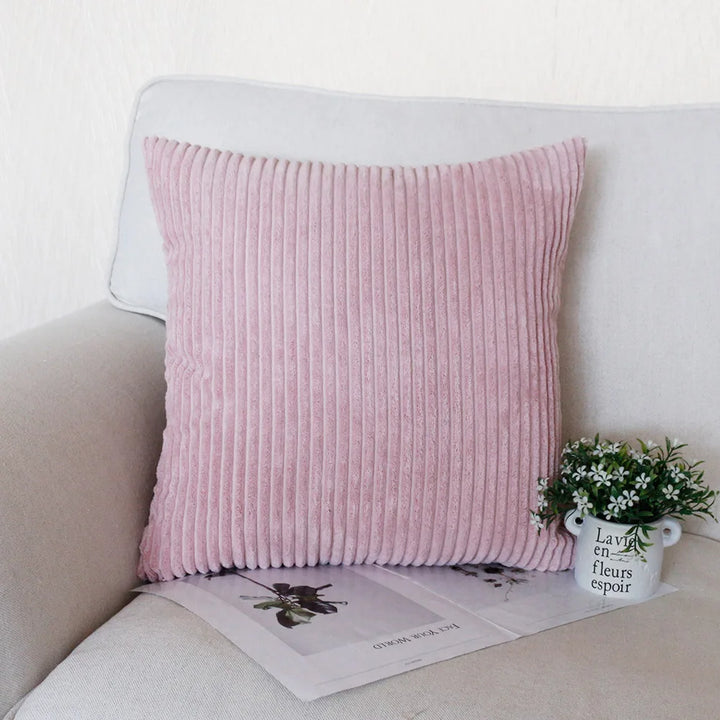 Corduroy Striped Pillow Case