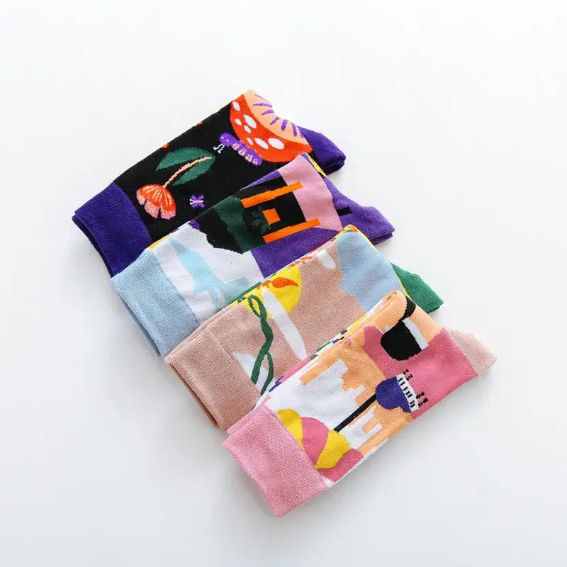 Colorful Occident Fashion Print Socks