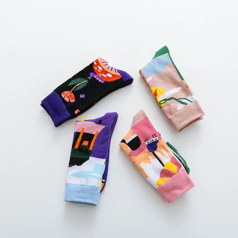 Colorful Occident Fashion Print Socks