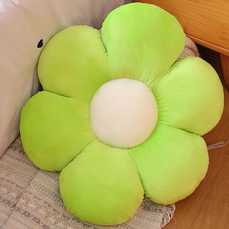 Furry Plush Flower Pillow Mat