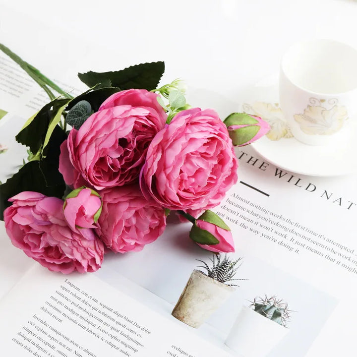 Silk Peony Artificial Bouquet