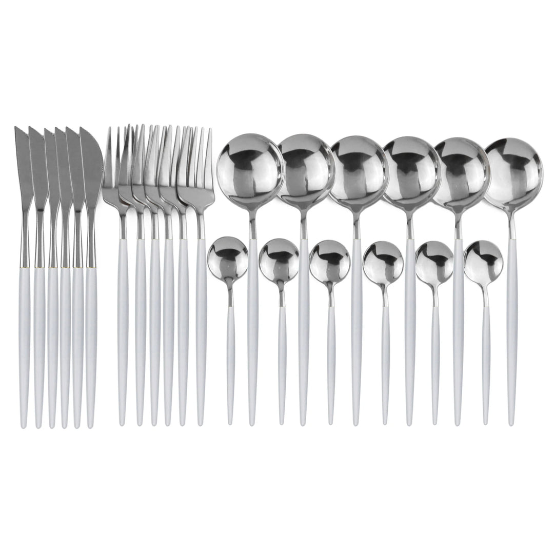 24pc Stainless Steel Cutlery Set - Modern Dining