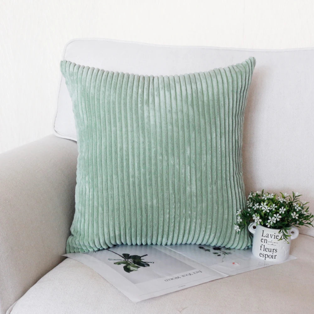 Corduroy Striped Pillow Case