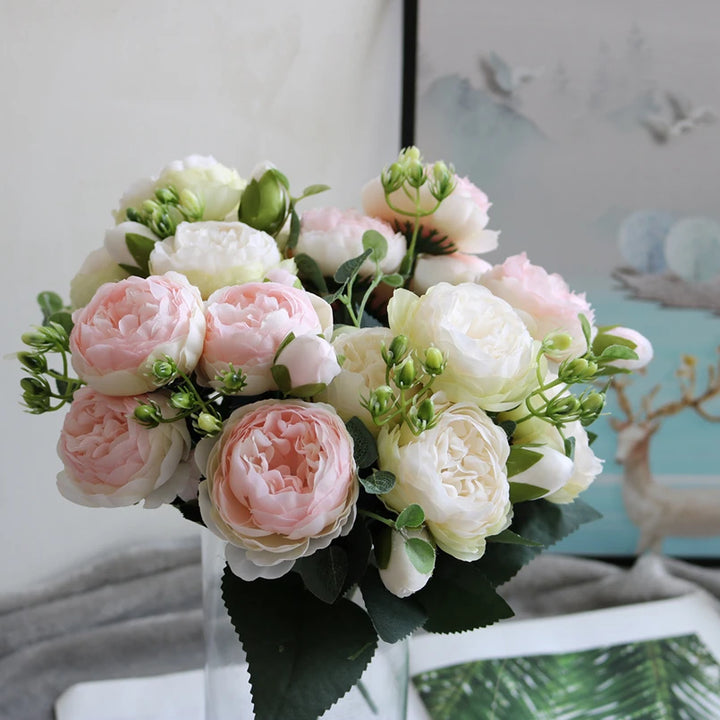 Silk Peony Artificial Bouquet