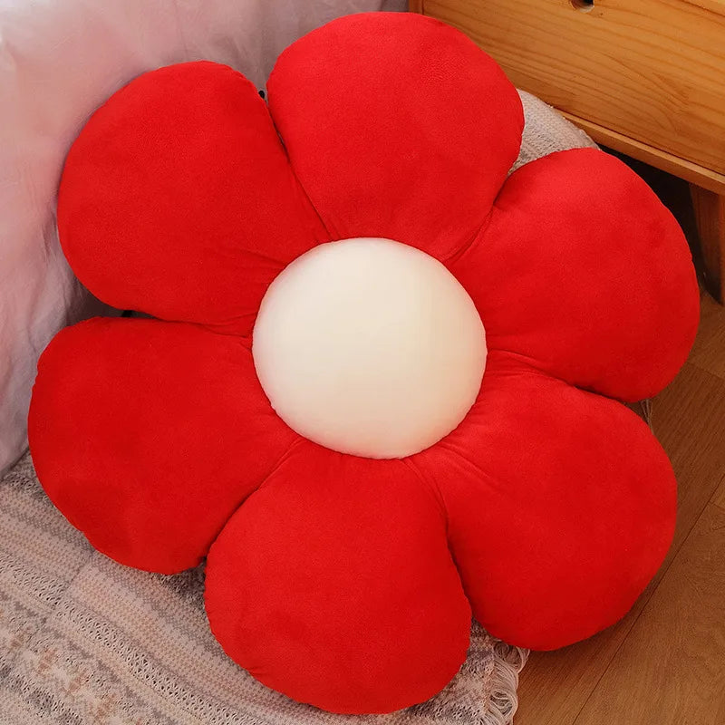 Furry Plush Flower Pillow Mat