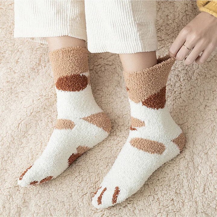 Kawaii Cartoon Socks - Cute Paw Pattern