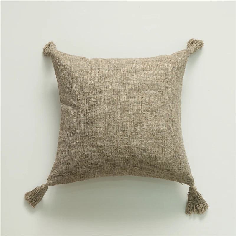 Linen Tassel Pillow Covers - European Decorative Shams